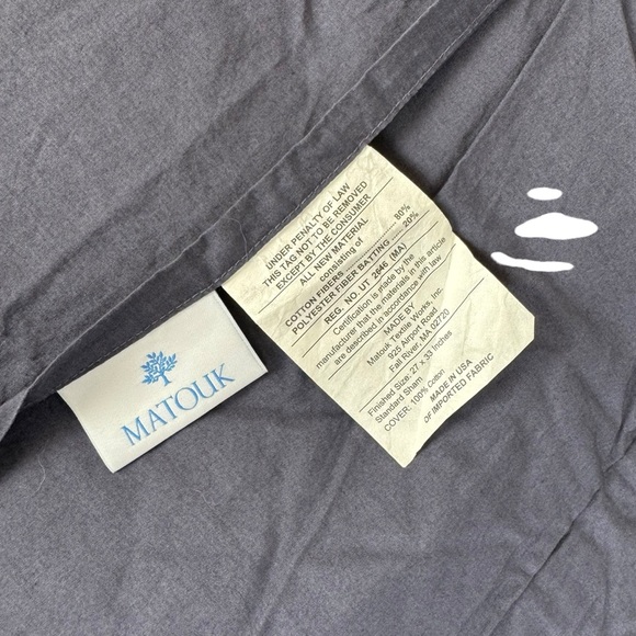 Matouk Duma Diamond Quilted Pillow Shams Blue Gray Set Of 2 - Picture 6 of 13